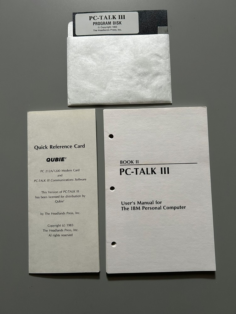 PC-Talk III Vintage PC DOS Communication Software - Disk and Manual