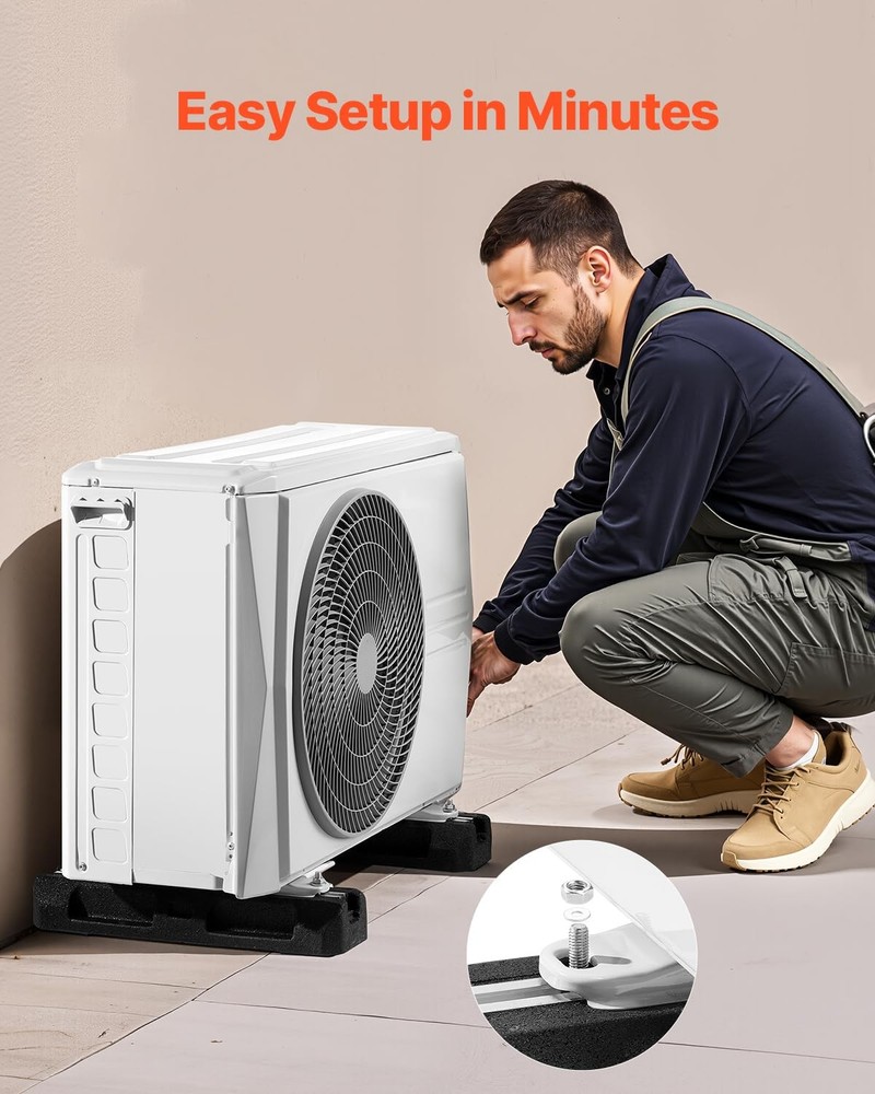 VEVOR Mini Split AC Floor Mount Base Kit - 2204 lbs Capacity, Easy Install