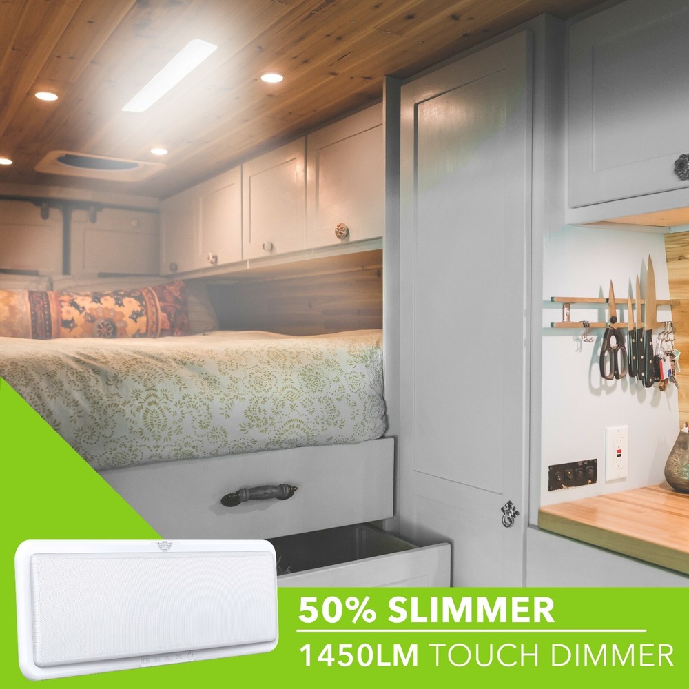 20'' RV LED Interior Ceiling Dome Light 12V W Touch dimmer Switch Camper 1450LM