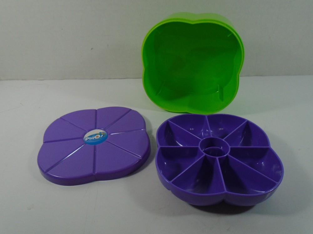 PIXOS--PURPLE & GREEN STORAGE CONTAINER BOX (LOOK)