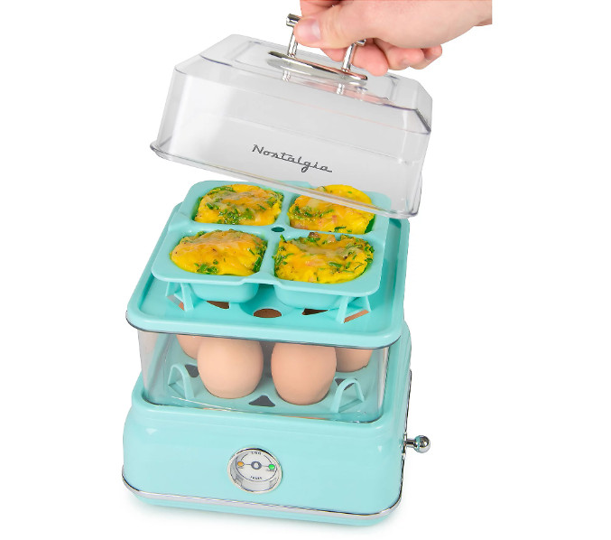 Retro Electric Egg Cooker 14 Egg Capacity Automatic Soft Medium Hard Boiled