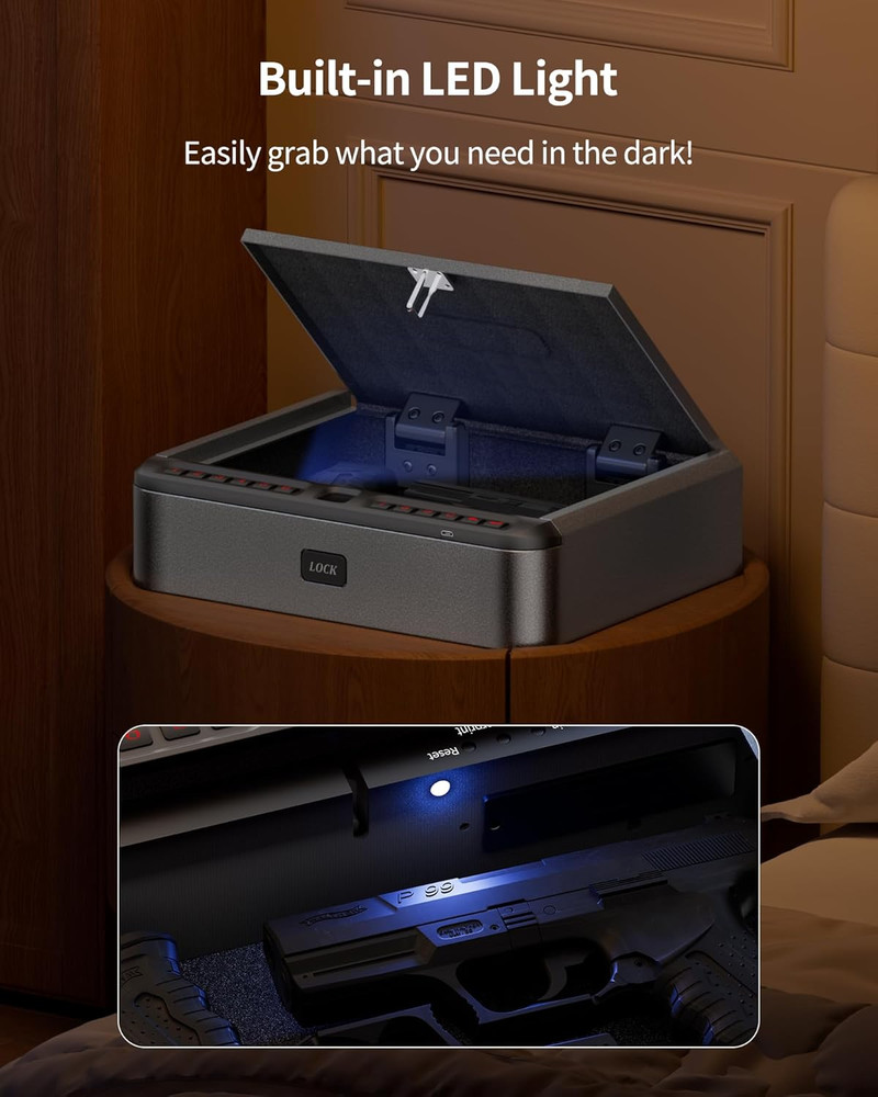 Biometric Handgun Pistol Safe Fingerprint Quick Access