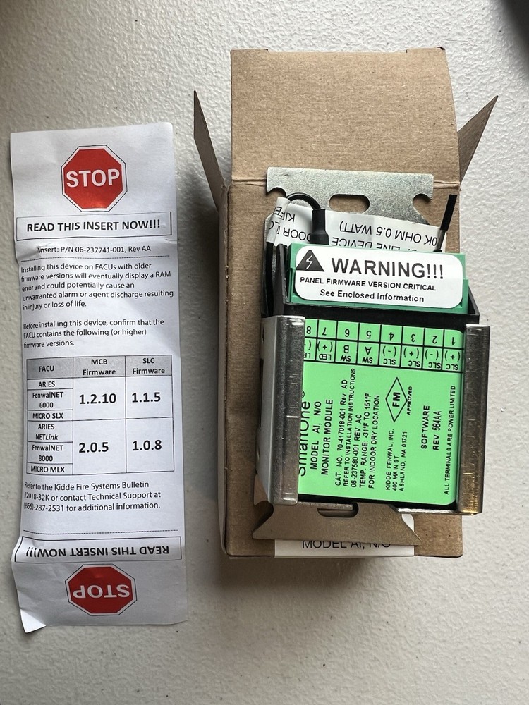KIDDE ADDRESSABLE INPUT MODULE PN 70-417018-001 N/O