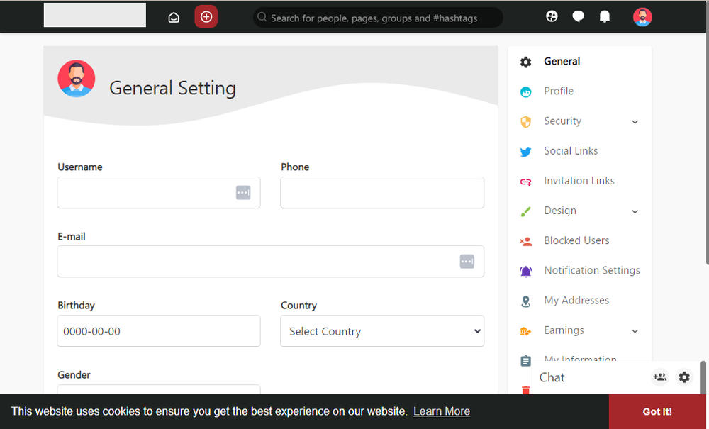 Social Network website Responsive multi language Free Hosting / Complete Setup