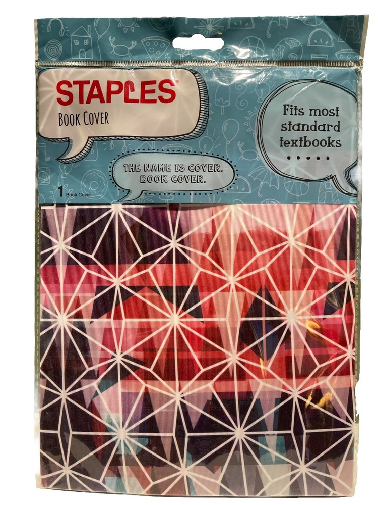 Staples Multi Color Standard Book Size Stretch Book Cover