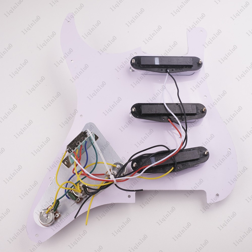 Prewired-Loaded SSS Pickguard Ceramic Pickups For Strat Red Tortoise&Chrome
