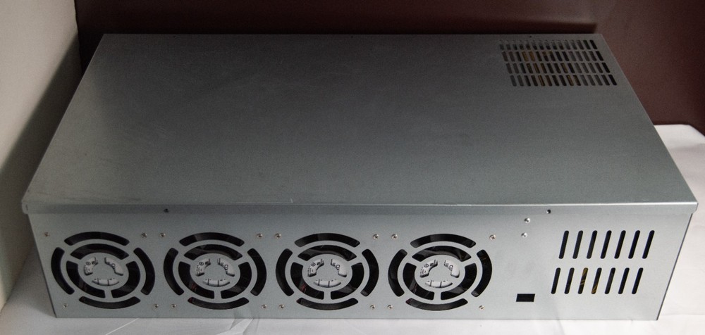 8 GPU Crypto Mining Rig 2000W PSU No GPUs Closed Case Intel Processor 4GB RAM