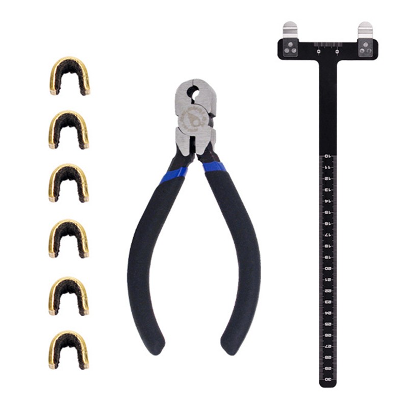 Archery Bow String Nocking Points Pliers with T Shape Turning Bow Square Ruler