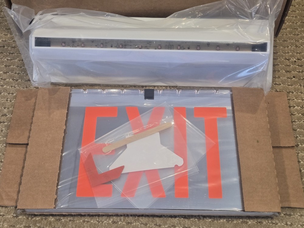 Isolite AX1-RW LED Exit Sign - Red Letters/White Housing Ceiling Surface Mount