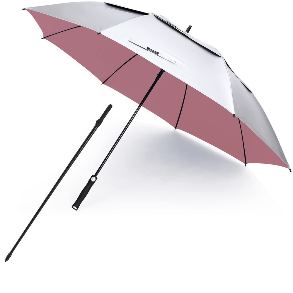 68" Arc Vented UV Golf/Beach Umbrella - Auto Open, Extra Large Windproof Sun Sha