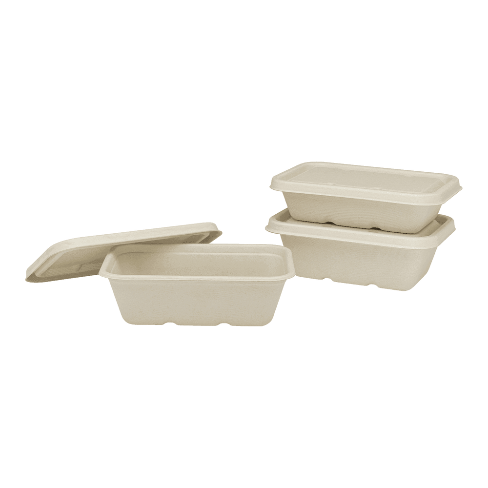 Karat Earth 20oz Natural Bagasse Take Out Container, Rectangular - 500 pcs