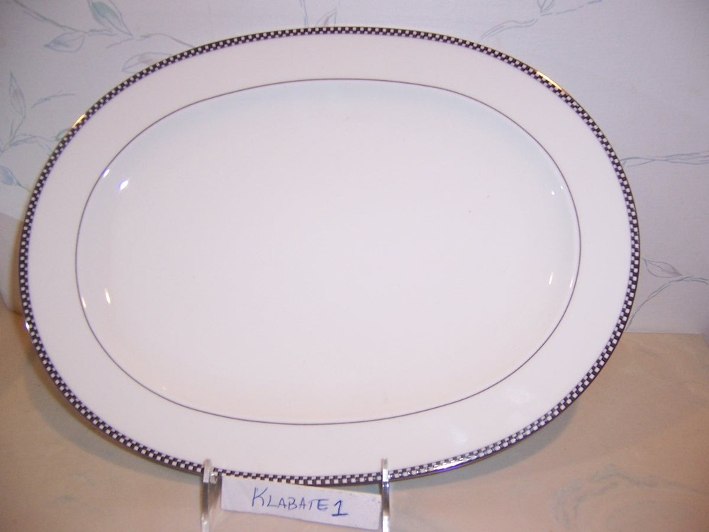 NEW Noritake CELLINI PLATINUM 14" Oval Medium Platter - NEW IN BOX