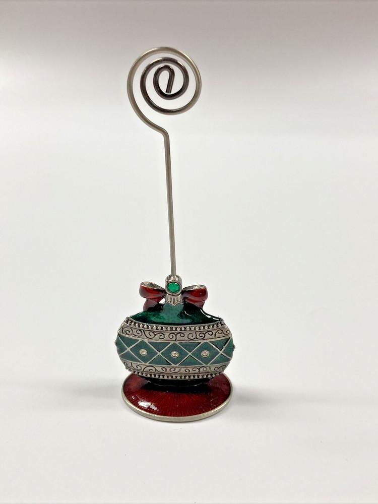 Enamel Christmas Ornament Card Holder