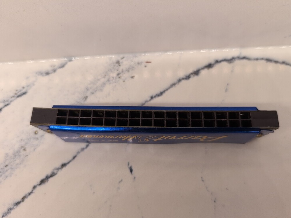 Vintage Blue PARROT 16-Hole Harmonica