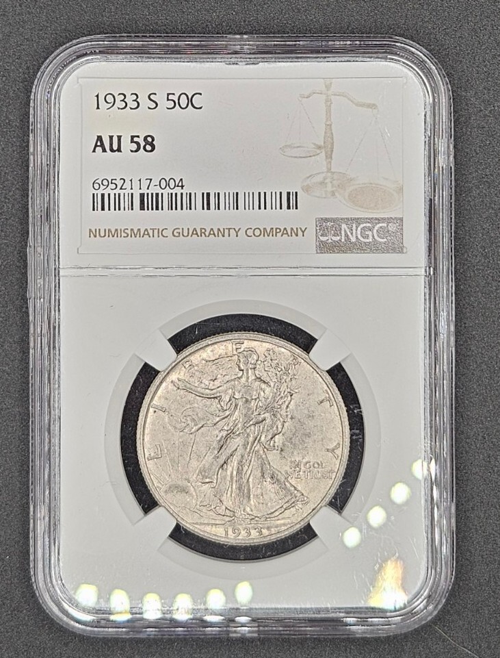 1933-S Walking Liberty Half Dollar | NGC AU58