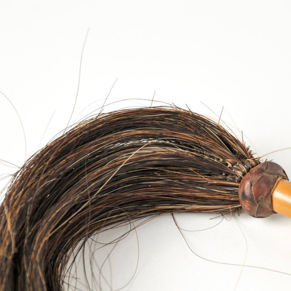 Horse Tail Fly Whisk with Leather Handle