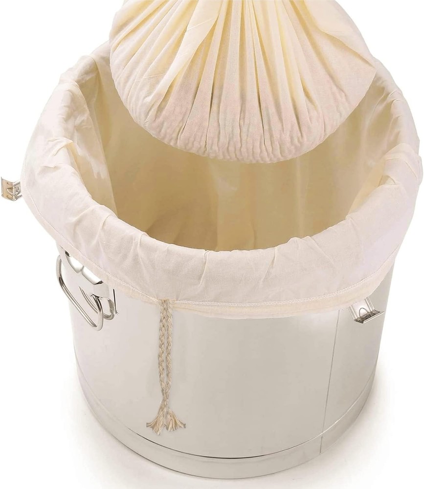 Extra Large(26"x22") Brew Bags for Home Brewing Wine, 100% Cotton Fine Beige