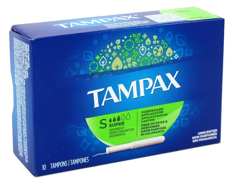 Tampax Tampons Super Absorbency Cardboard Applicator Unscented 10 Count