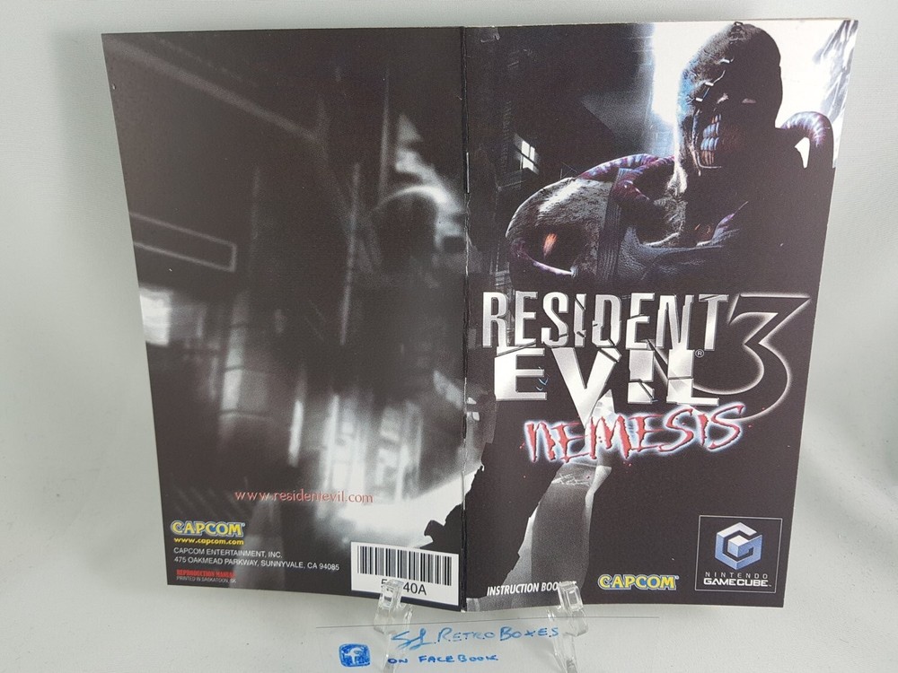 MANUAL GCN - RESIDENT EVIL 3 NEMESIS -Gamecube 'Replacement' Instruction Booklet