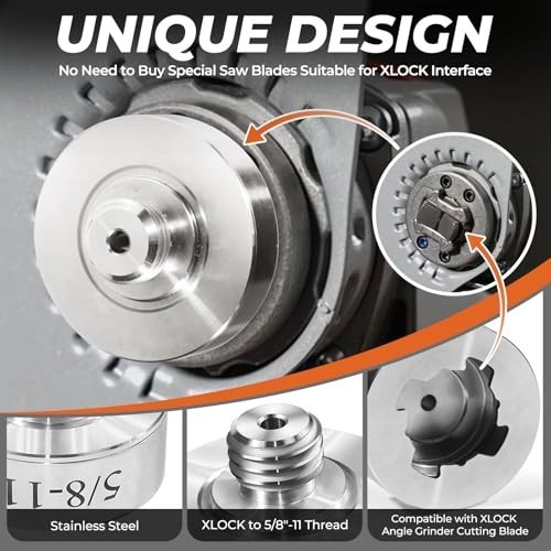 5/8"-11 Thread Adapter Kit for Quick Change Nut, Fits XLOCK Angle Grinders, Conv