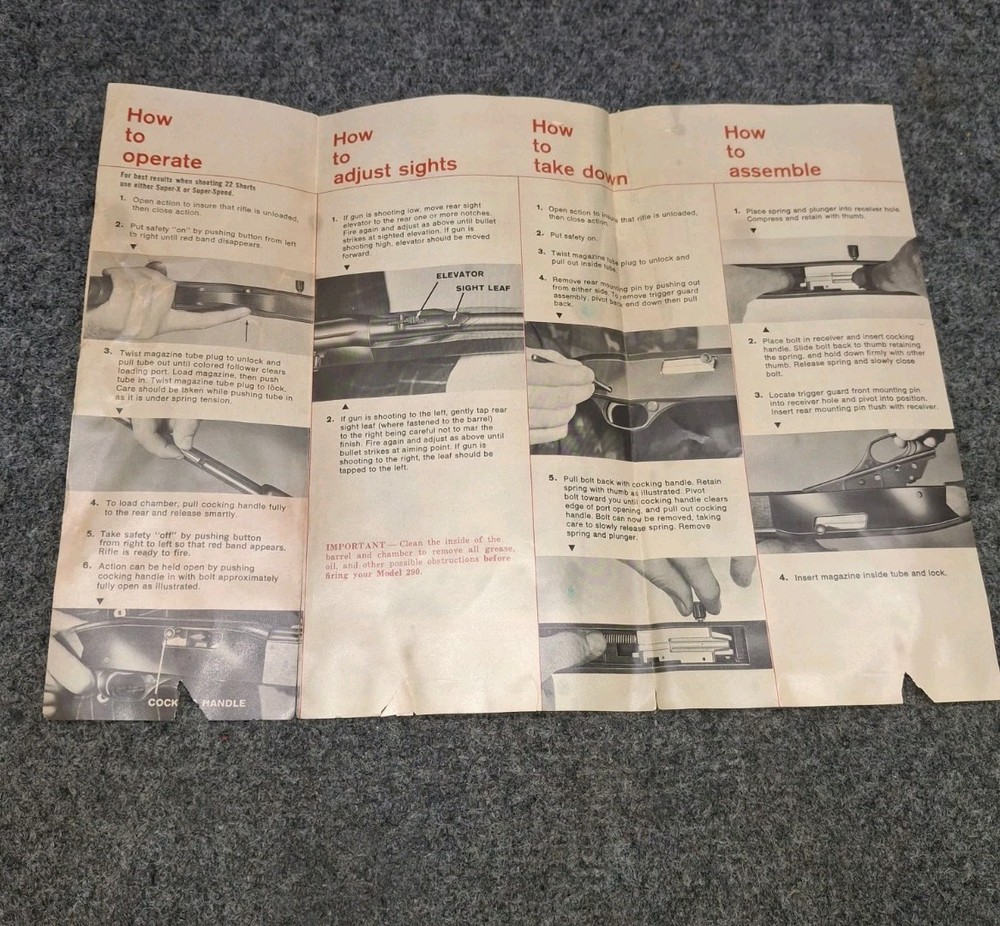 Winchester Model 290 Original Owner's Manual