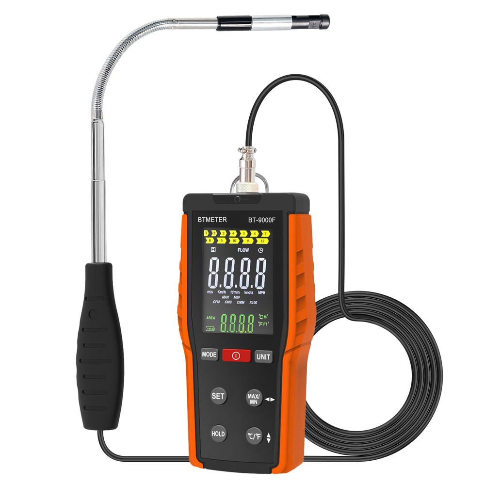 Handheld Anemometer Wind Speed Meter Thermal Sensor Airflow Temp HVAC CFM