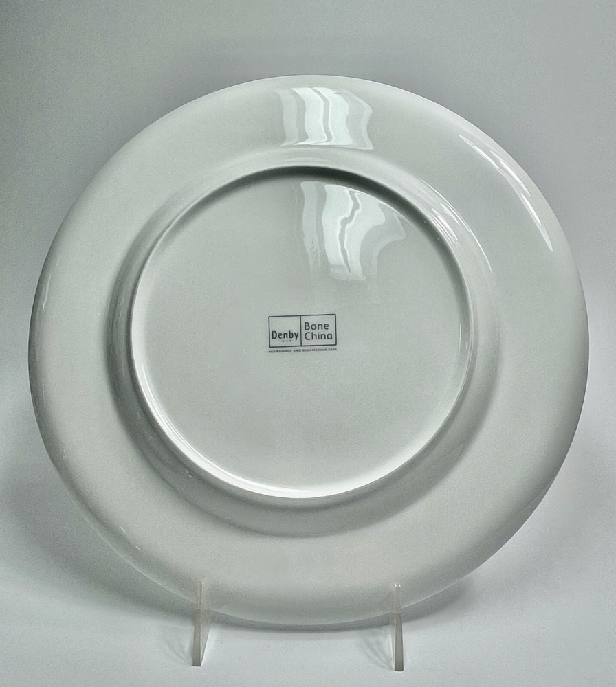 DENBY Grace White Bone China 11-1/4" Dinner Plate Modern Exc Quantity Available