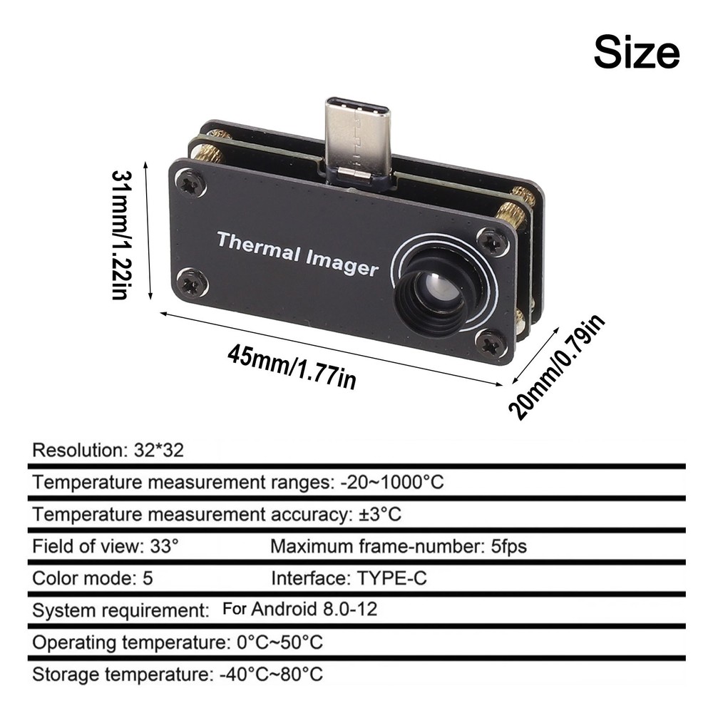 Thermal Imager for Android Mobile Phones with Emissivity Adjustment Features