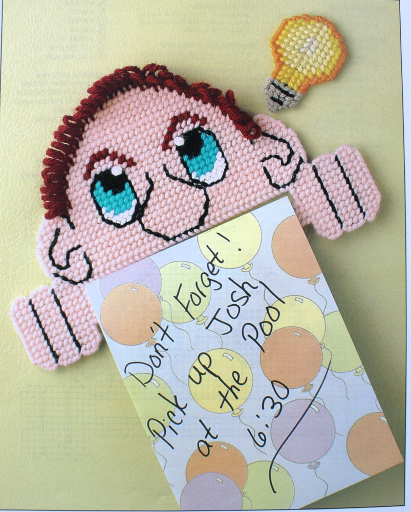 Bright Idea Note Set Annies Plastic Canvas Club Pattern 1995