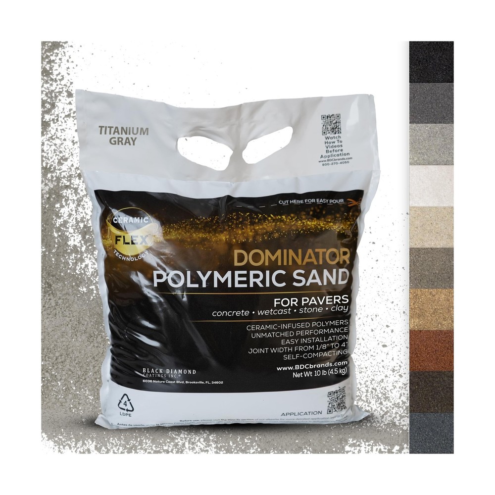 10 Pound Titanium Gray DOMINATOR Polymeric Sand with Revolutionary Ceramic Fl...