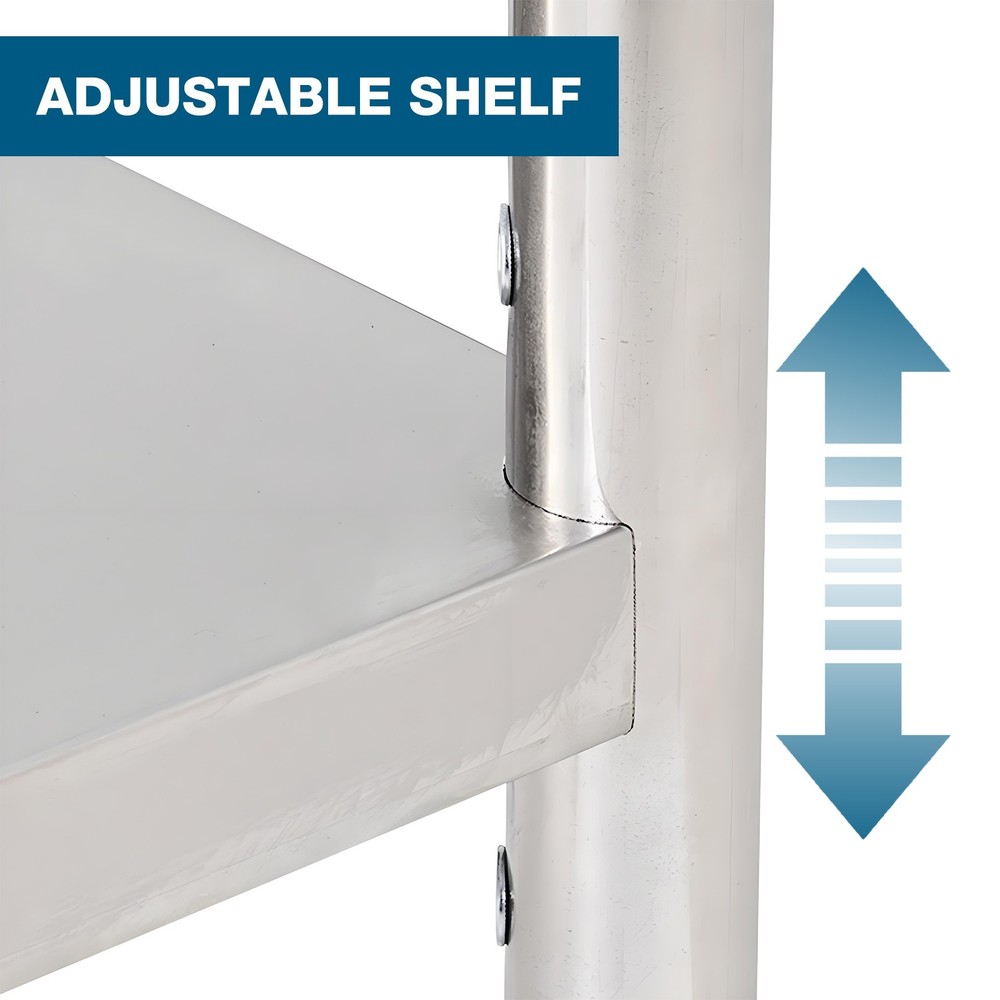 36x24 Stainless Steel Table for Prep Work with Adjustable Undershelf