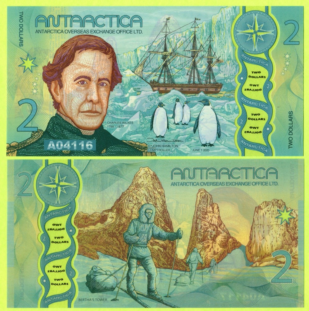 Antartica 2 Dollars 2020 UNC - Polymer