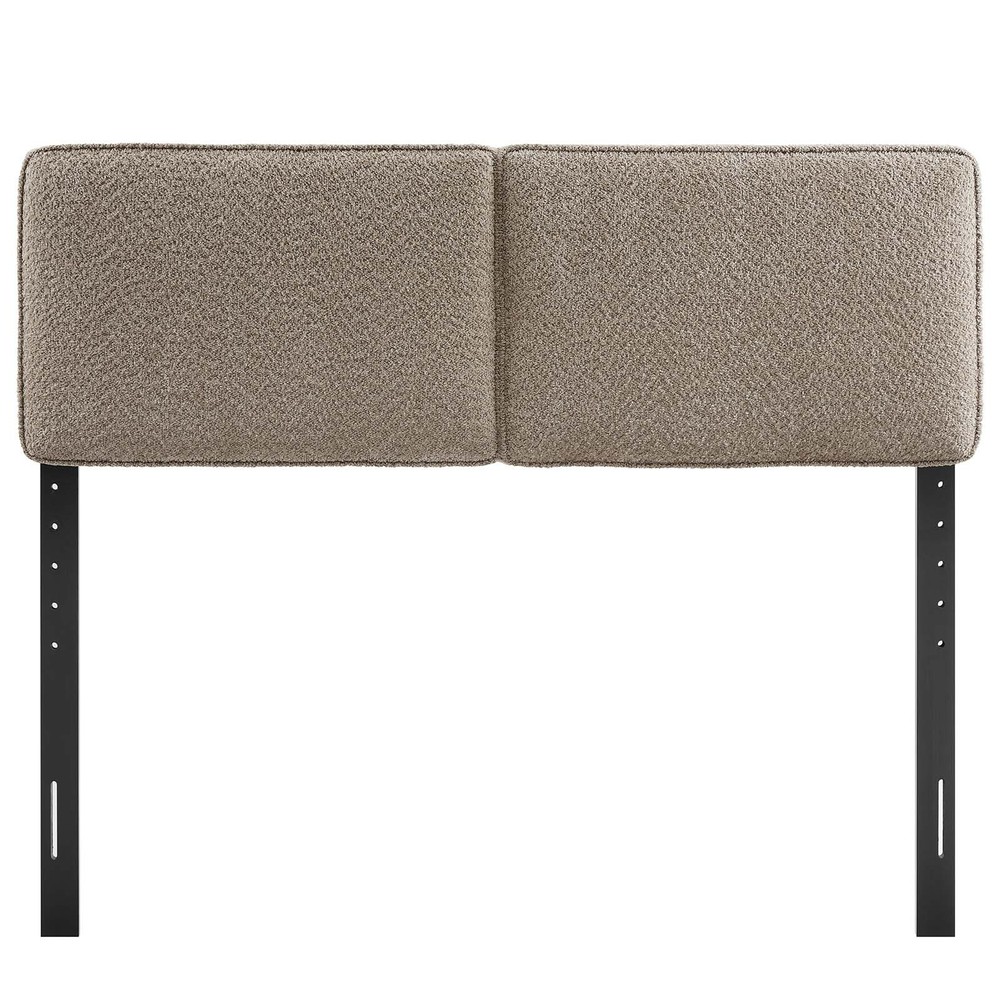 Modway Lindee Boucle Fabric Full Headboard in Oatmeal
