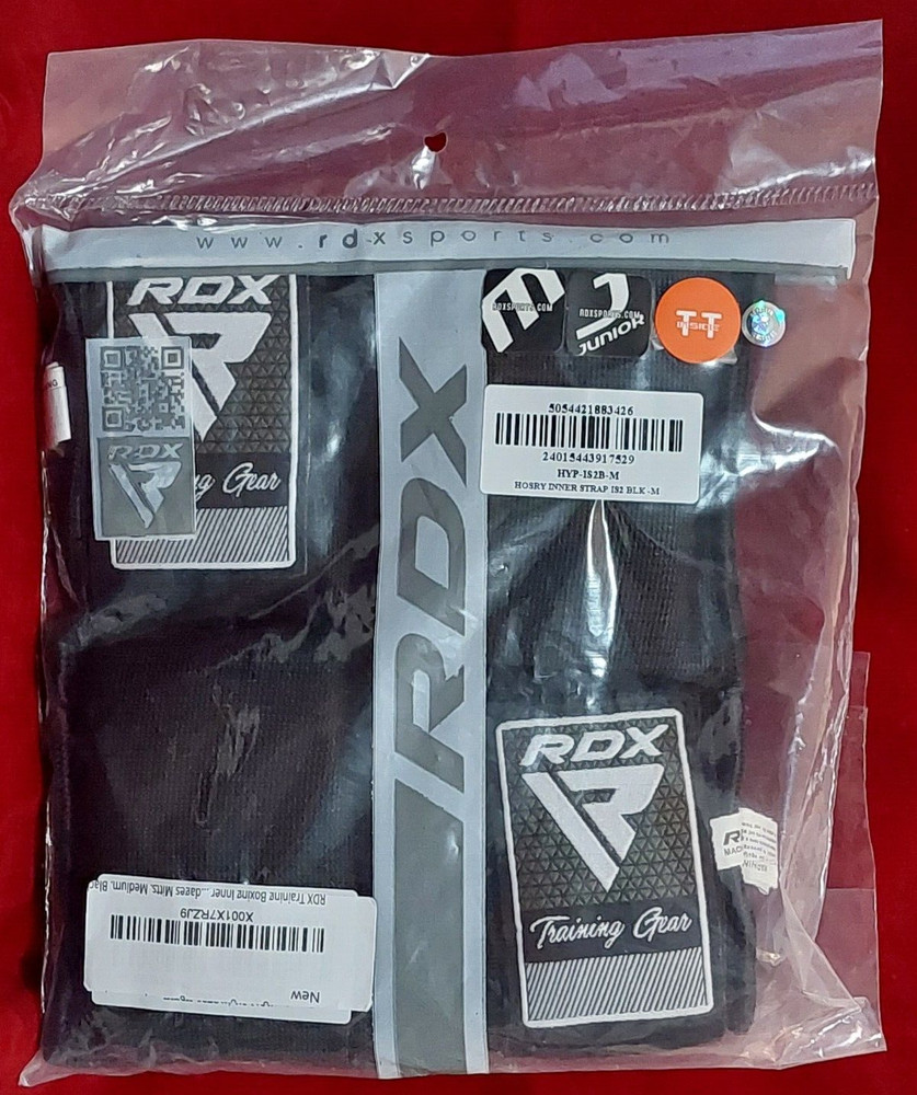 RDX Boxing Training Gear Inner Mitt with Wrist Strap Junior Medium BLACK NEW!