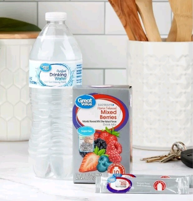 3 Pack! Great Value Sugar Free Electrolyte Mixed Berries Drink Mix