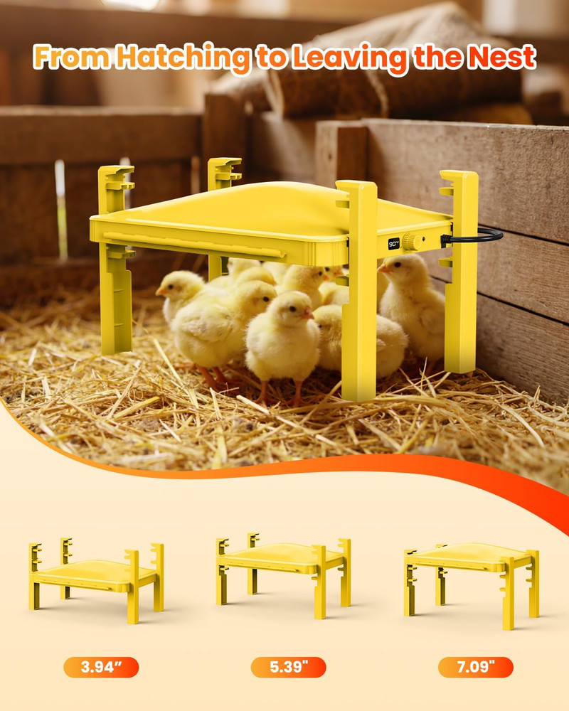 Brooder Plate for Chicks,200W Chick Heat Plate,Brooder Heater with Adjustable Te