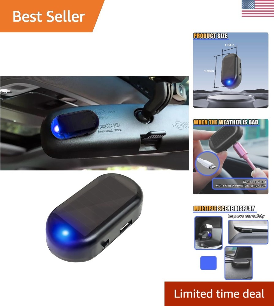 Solar-Powered Flashing Warning Light - Dependable Vehicle Security Accessory