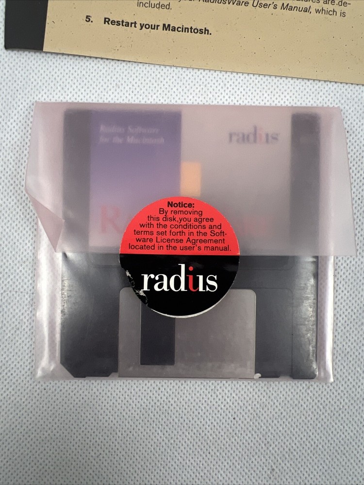 RadiusWare For Macintosh 3.5 Disk And Booklets