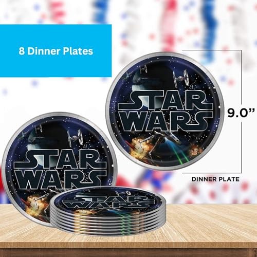 Star Wars Dinnerware Bundle For 8 Guests Dinner, Dessert Plates, Luncheon and