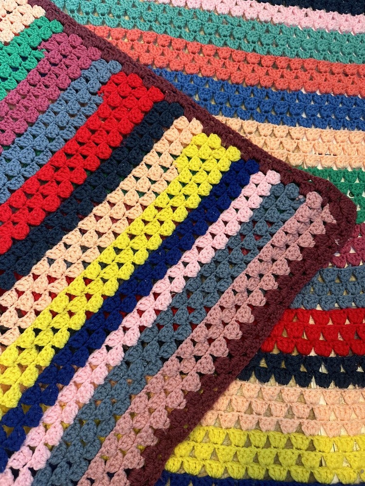 Crochet Afghan Throw Blanket 5x3'