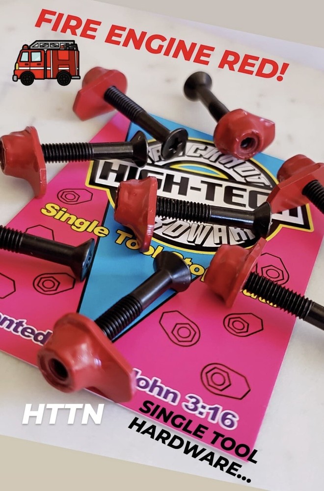 Fire Engine Red- HighTech Truck Nuts - skateboard hardware - skate hardware