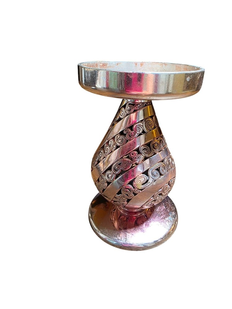 ONE BRIGHTON 5" CANDLE STICK SILVER CANDLESTICK SCROLL DESIGN SILVER PLATED 83A