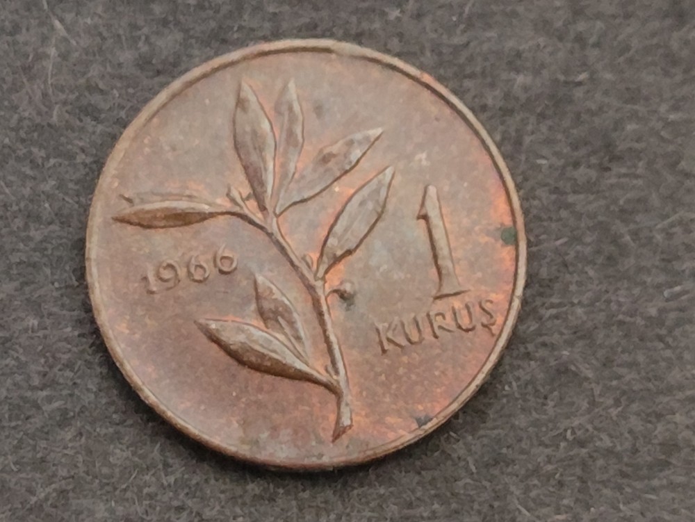1966 - 1 Kurus - Turkey - Bronze - XF