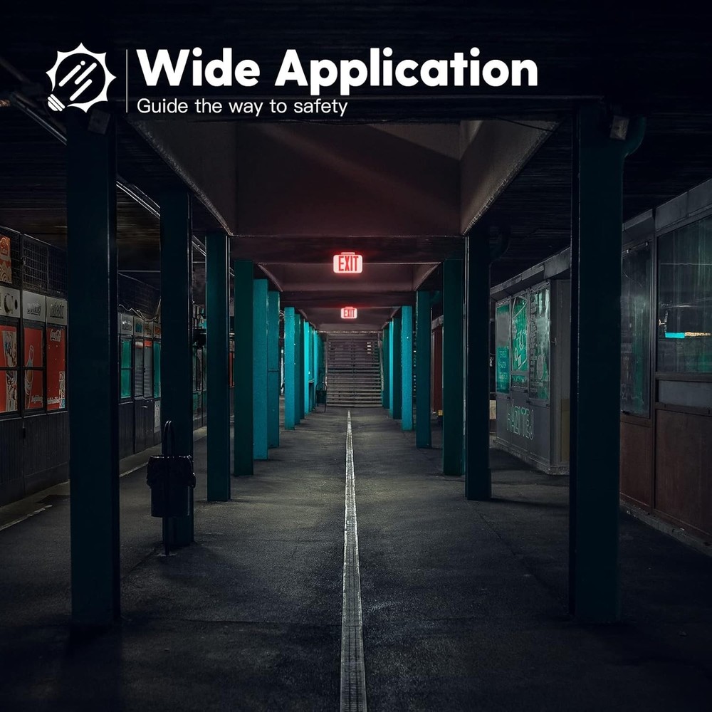 Double-Sided LED Exit Sign Set with Battery Backup and Easy Installation Options