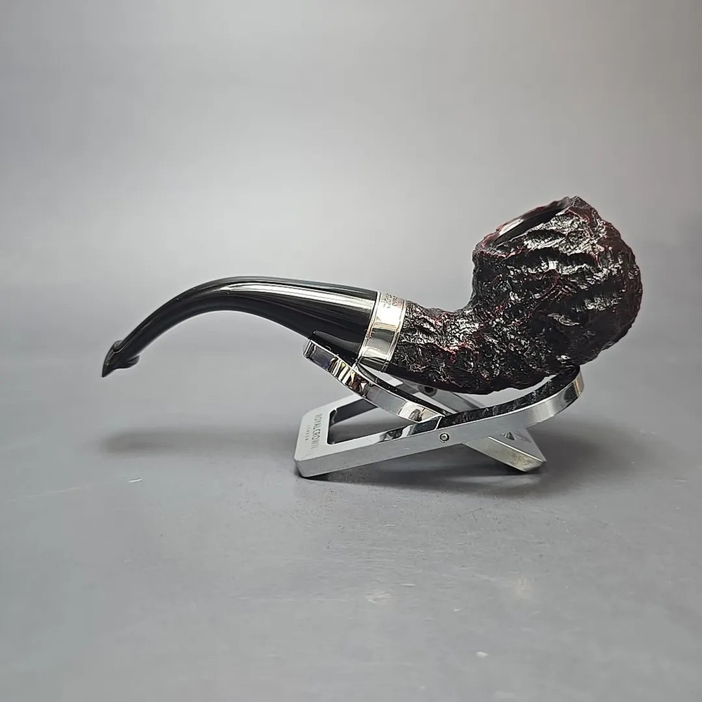 Peterson Cobble 03 Rusticated & Sandblasted Apple w/ Silver Briar Pipe, New