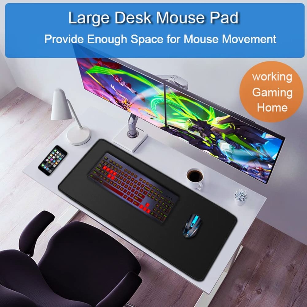Large Gaming Mouse Pad, 31.5x15.7 inch Large Extended Computer Keyboard Mouse...