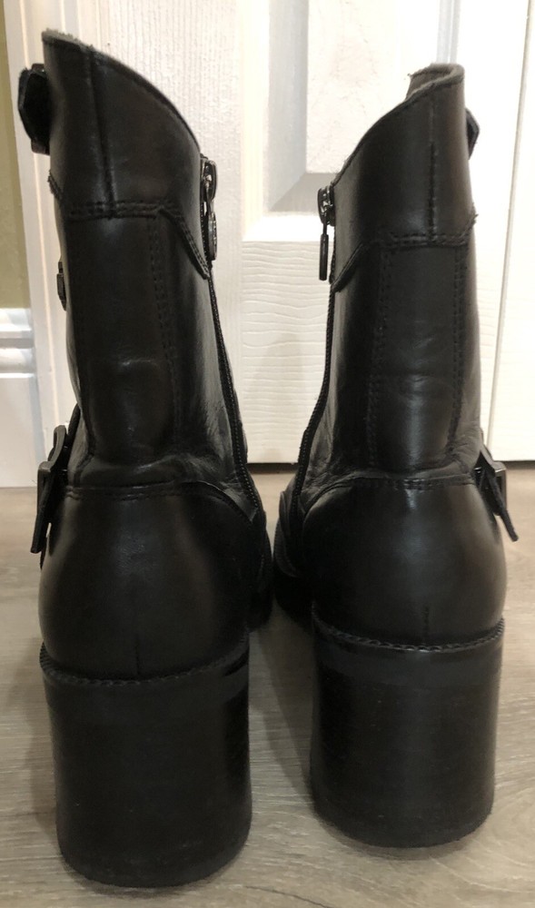 HARLEY DAVIDSON WOMANS SIZE 10 BLACK LEATHER BOOTS