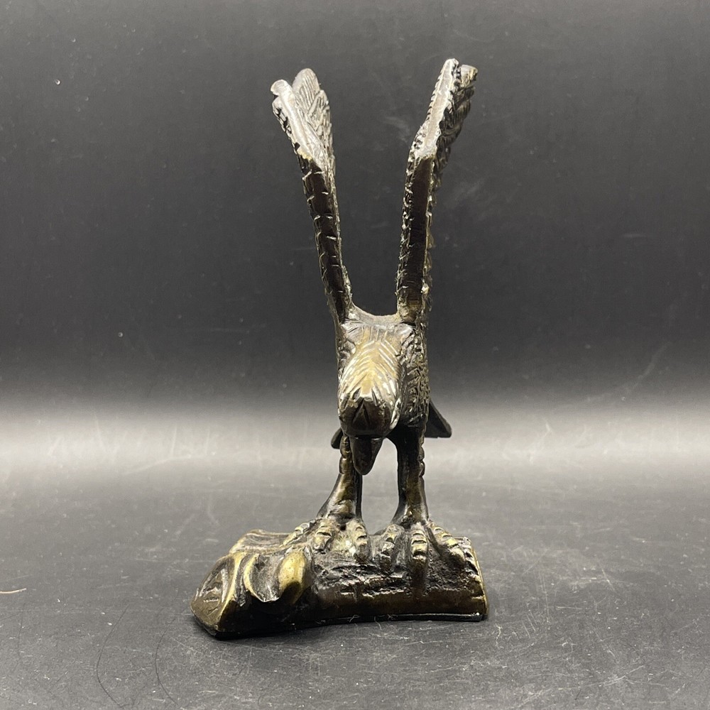 Antiqued Metal Eagle Bird Statue Figurine