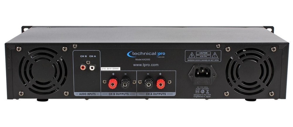 Technical Pro AX1200 2U Professional 2CH Power Amplifier