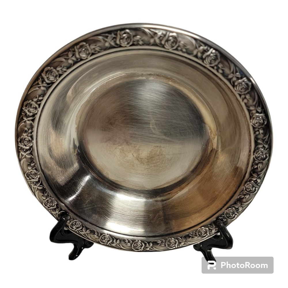 Reed & Barton Classic Rose Design Candy Dish Bowl Silverplate 6.5" READ